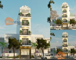Phối cảnh mẫu thiết kế nhà phố 4x12.5 cao 5 tầng tại Phú Lương