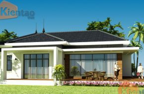 Phối cảnh chính mẫu nhà vườn 1 tầng 220m2