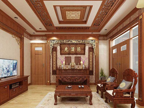 Mẫu trần gỗ cho phòng khách đẹp sang trọng