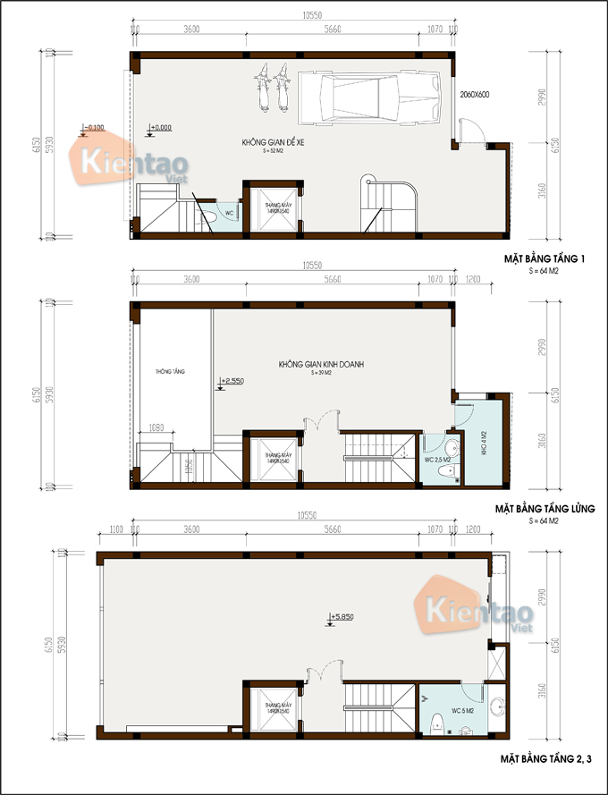 Nhà Ống Cho Thuê Kinh Doanh 7 Tầng 6x12m Tại Lý Nam Đế, Hà Nội - Mặt Bằng Tầng 1+Lửng+2+3