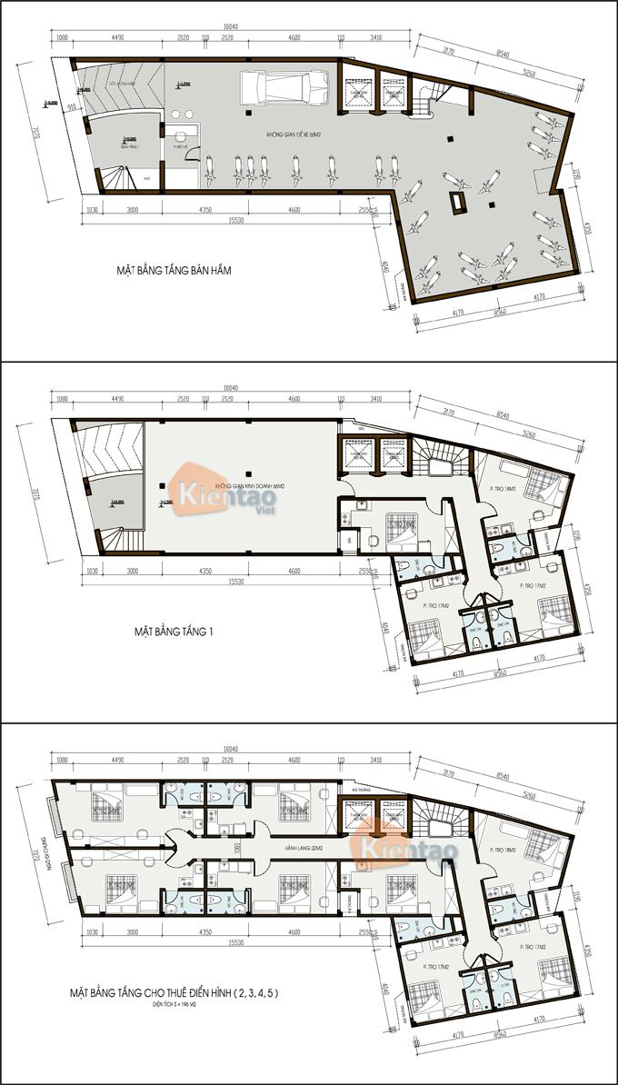 thiết kế chung cư mini 7 tầng 200m2