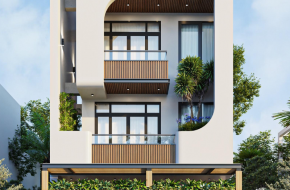 Mặt tiền nhà ống 3 tầng hiện đại