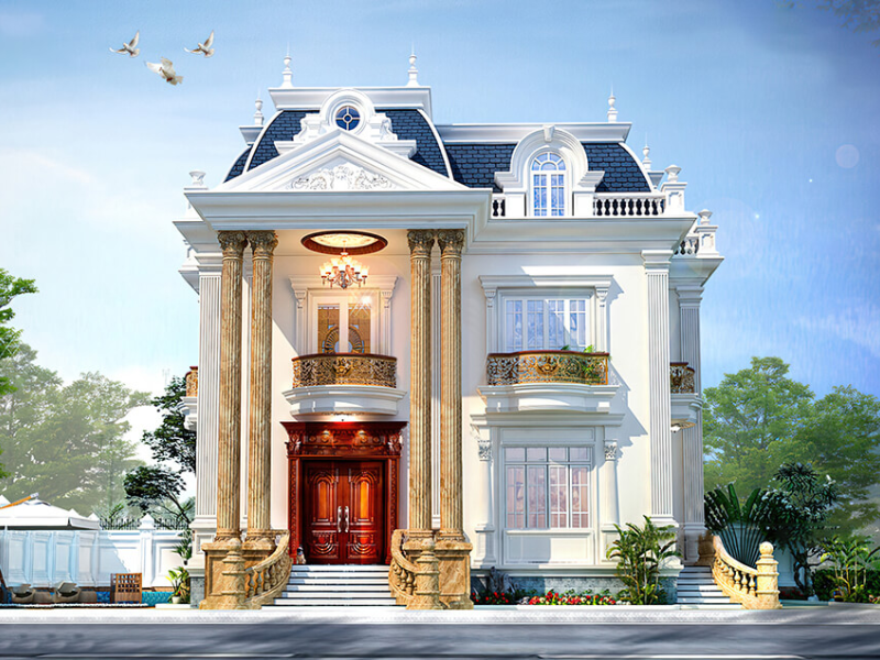 Mẫu biệt thự 2 tầng tân cổ điển