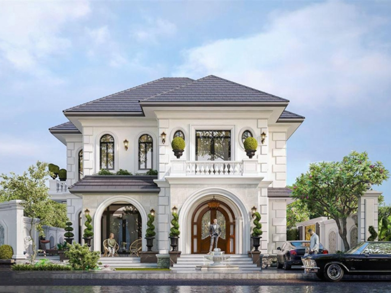 Mẫu biệt thự 2 tầng tân cổ điển