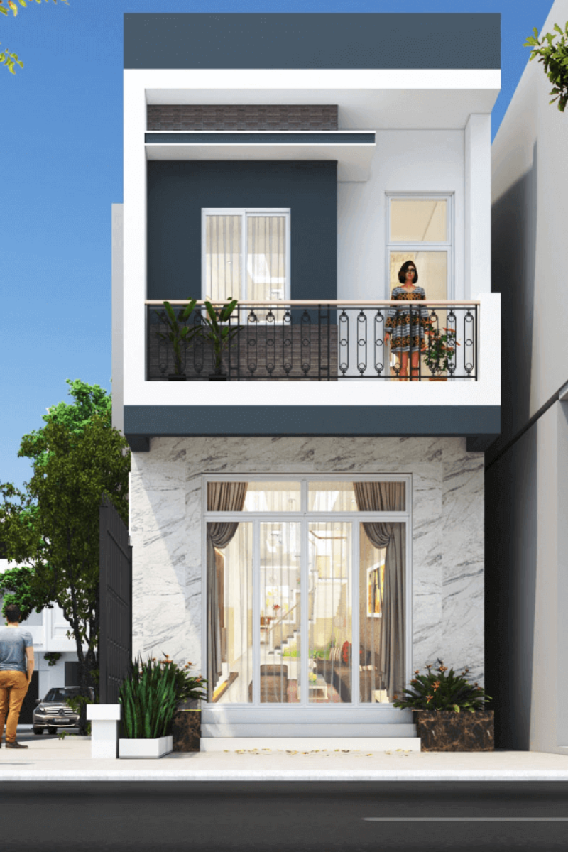 Nhà ống 2 tầng có ban công