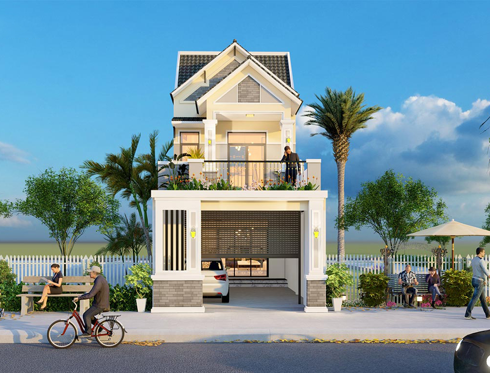 Nhà ống 2 tầng mái thái 