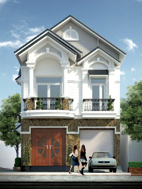Nhà ống 2 tầng mái thái 