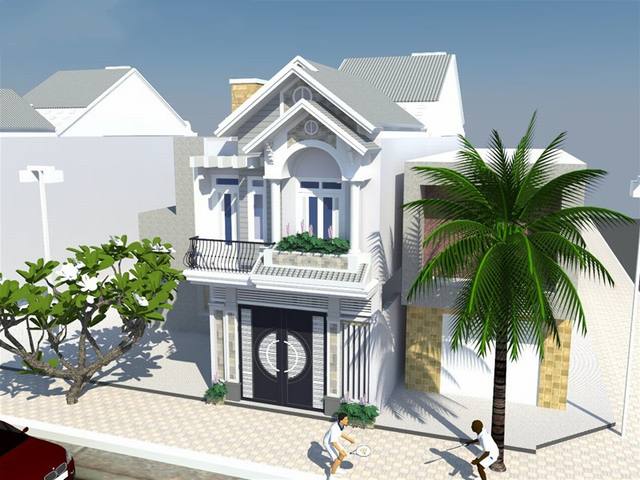 Nhà ống 2 tầng mái thái 