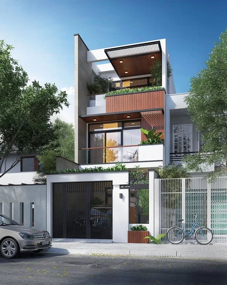 Phong thủy thiết kế nhà phố 3 tầng tuổi mùi đẹp độc đáo