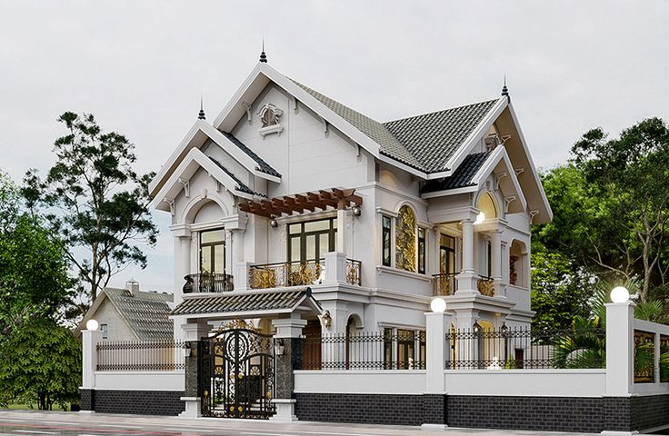 Thiết kế nhà mái thái 2 tầng ở hải phòng