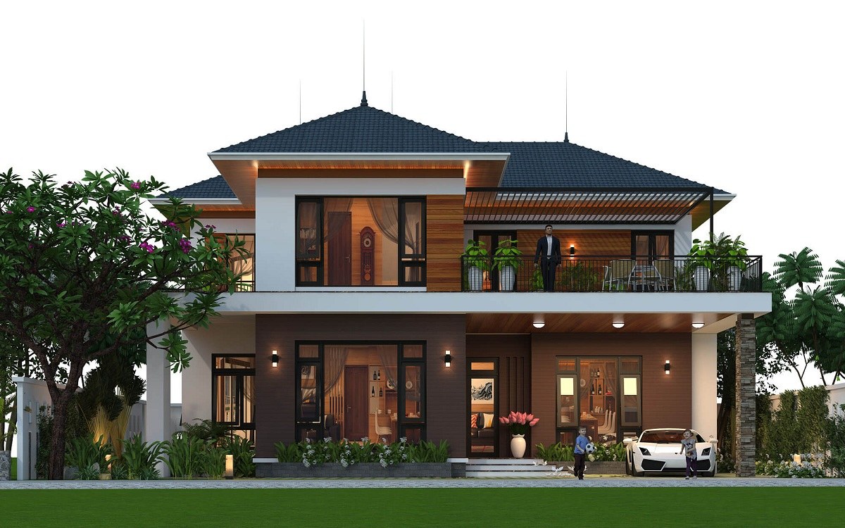 Biệt thự 2 tầng mái Nhật tại Nam Định