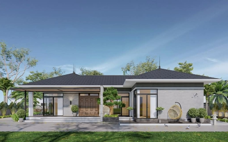Thiết kế biệt thự 1 tầng tại Thái Bình