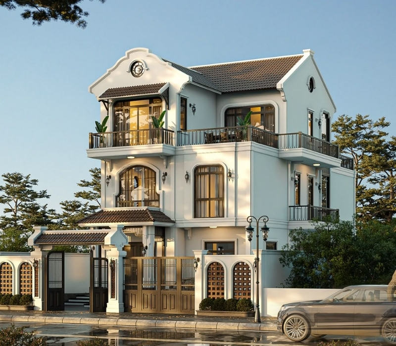 Thiết kế biệt thự Indochine tại Hà Nội