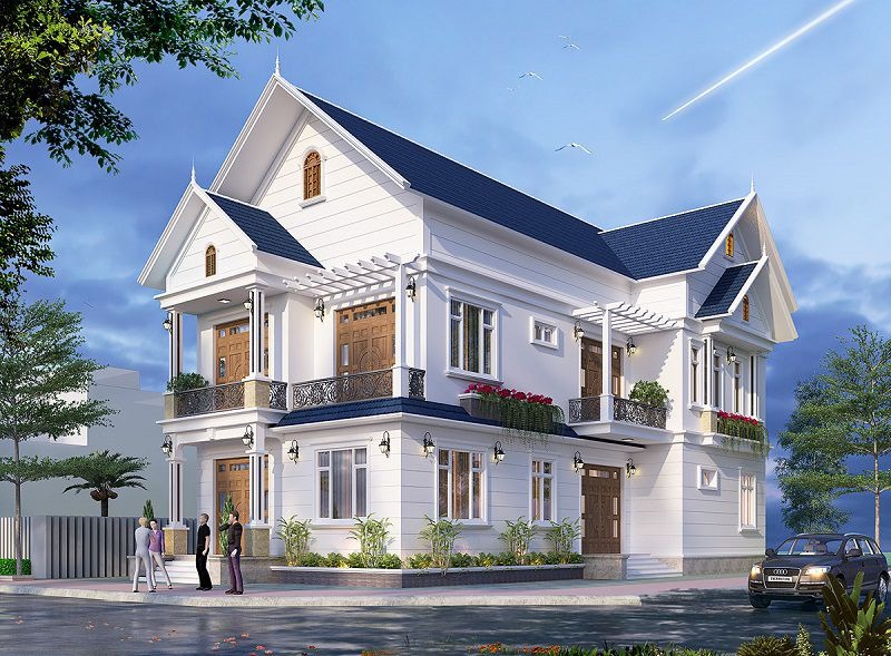 Nhà mái thái chữ L tại Hưng Yên