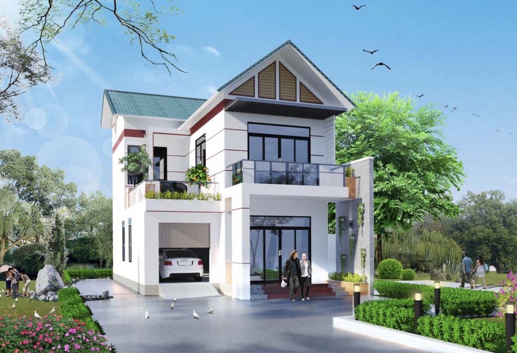 Nhà mái thái chữ L tại Hưng Yên