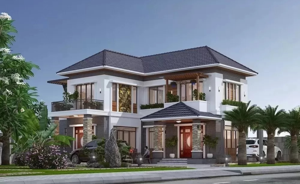 Nhà mái Nhật chữ L tại Nam Định
