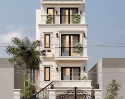 Thiết kế nhà Hà Nội 4 tầng tân cổ điển đẹp, sang trọng
