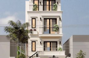 Thiết kế nhà Hà Nội 4 tầng tân cổ điển đẹp, sang trọng