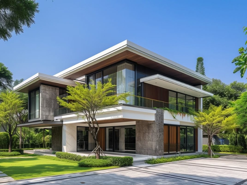 Thiết kế nhà mái bằng 2 tầng tại Thái Bình