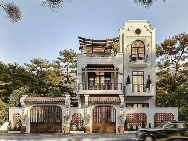 Thiết kế biệt thự Indochine tại Hải Phòng