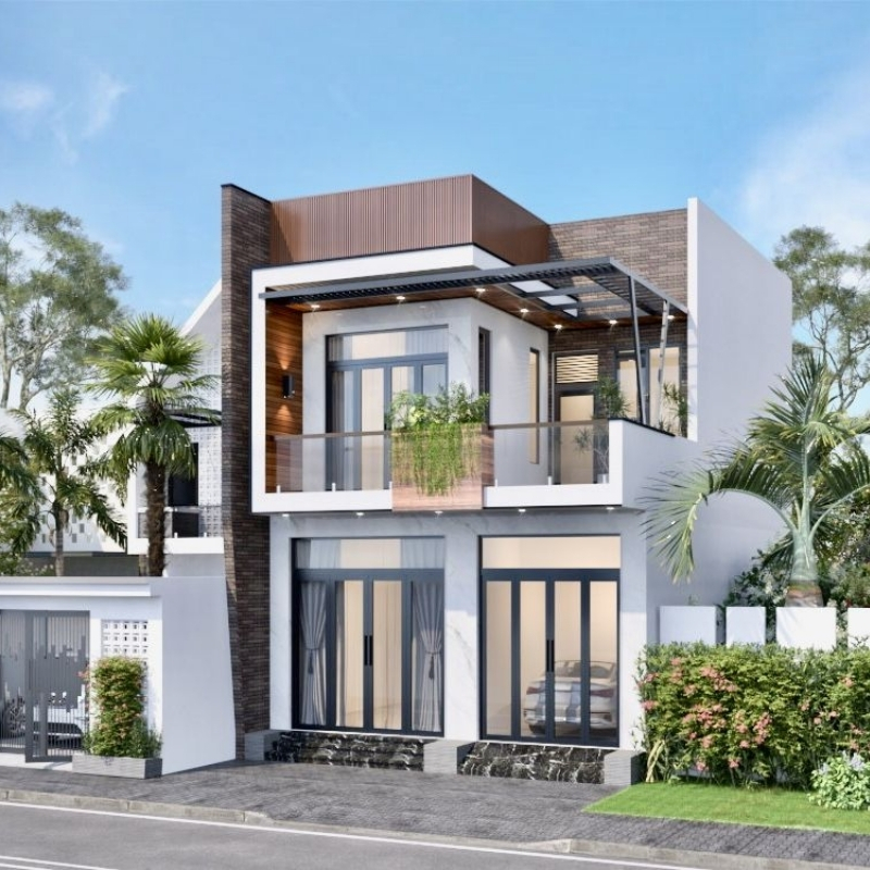 Thiết kế nhà phố 2 tầng tại Thái Bình