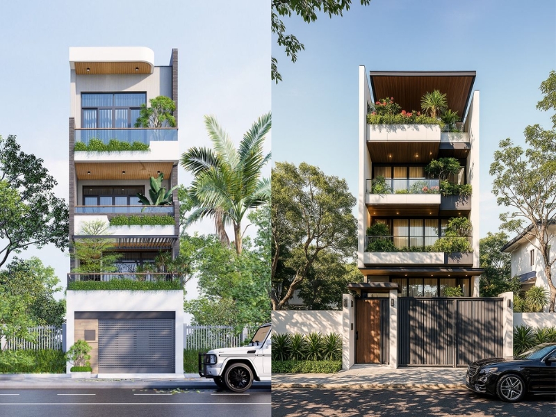 Thiết kế nhà phố 4 tầng tại Hà Nội