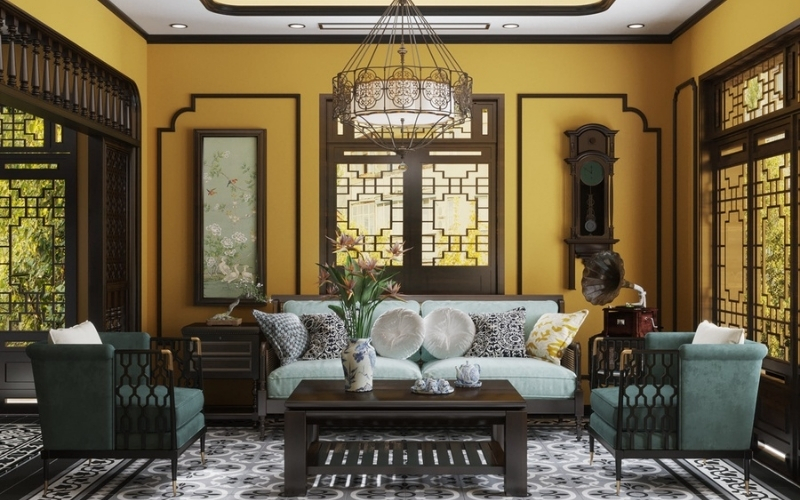 Thiết kế nội thất biệt thự Indochine