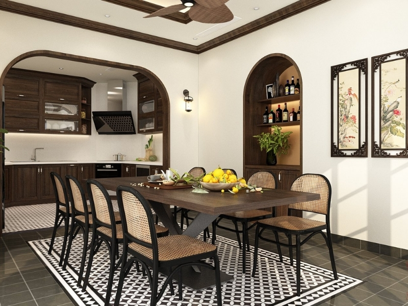 Thiết kế nội thất biệt thự Indochine