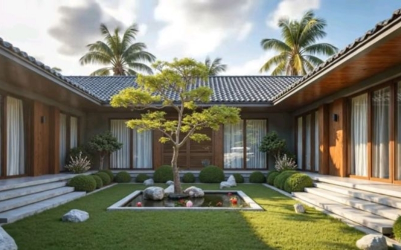 Biệt thự 1 tầng mái nhật