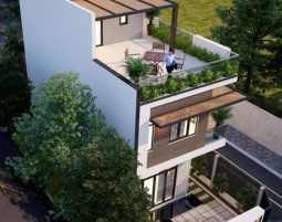 Thiết kế nhà ống có sân thượng